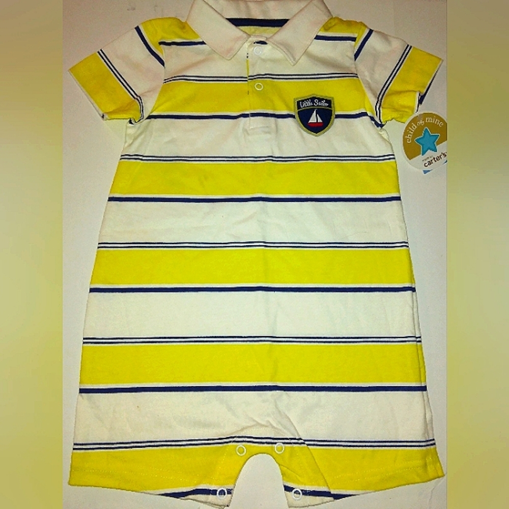 ☆NWT☆Adorable Carter's~Child Of Mine~Toddler Stripe Short Romper~24mo